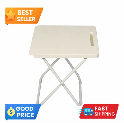 White folding beach table - white,
